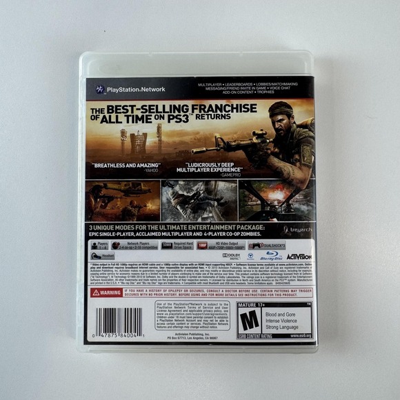 Call of Duty‎ Black Ops Sony PlayStation 3 PS3 Video Game Disc & Case Activision - Picture 4 of 4